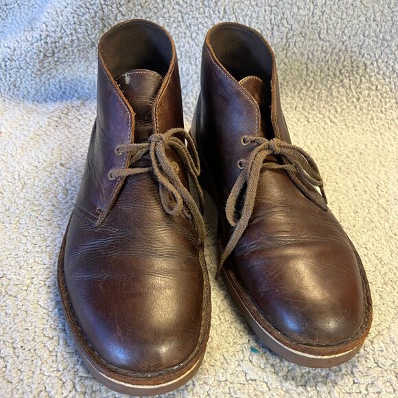 Clarks Leather Chukka Boots Mens 10 Brown Ankle Casual Lace  display picture 2